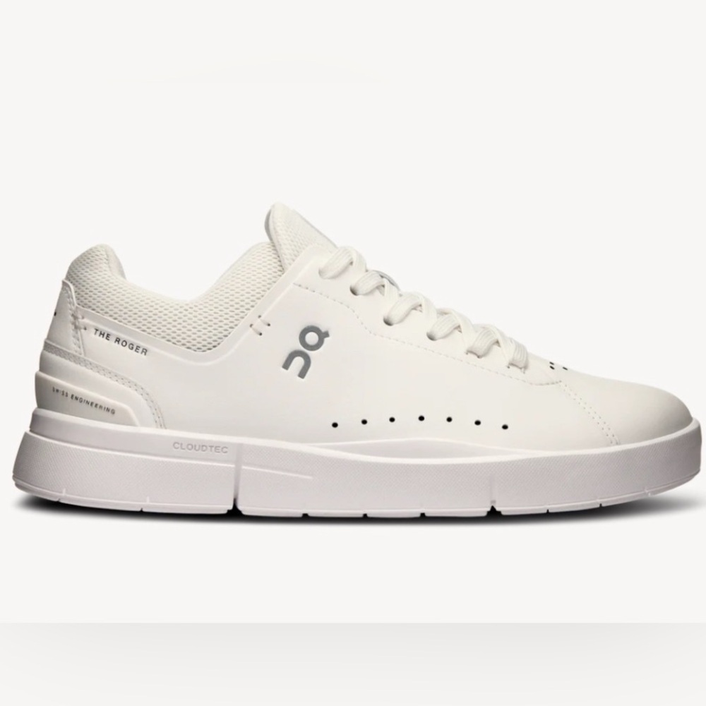 On Cloud The Roger Advantage White Leather Running Athletic Casual Shoes Size 7 - Picture 15 of 15